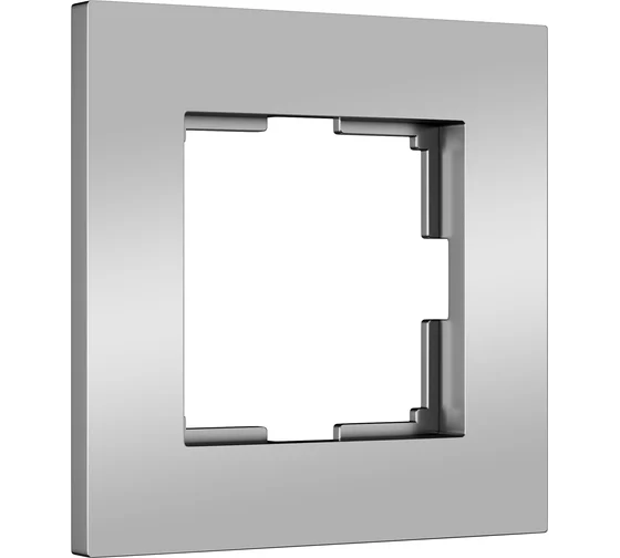Рамка для розетки и выключателя Werkel 1 пост Slab (серебро матовый)