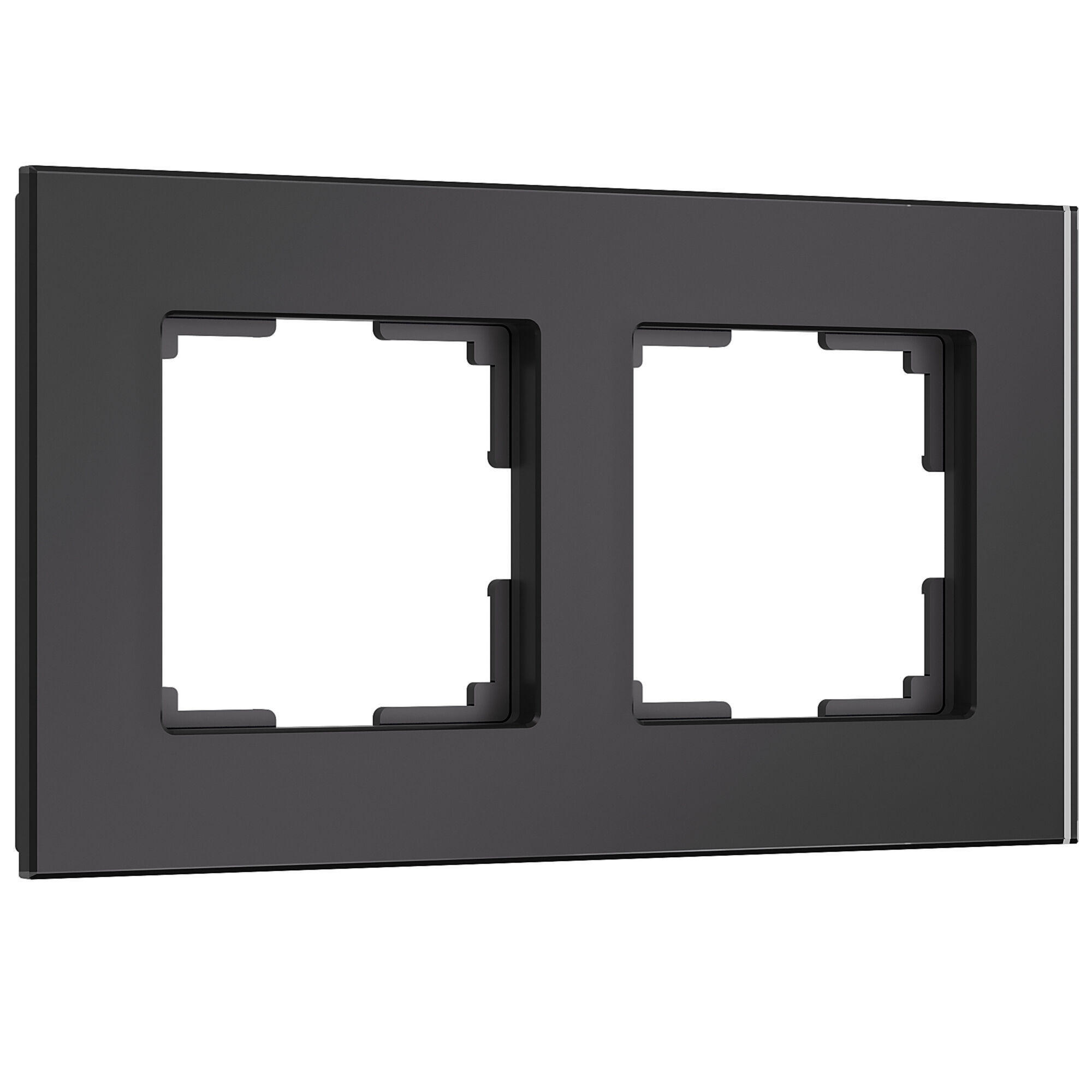 Рамка для розетки и выключателя Werkel2 поста Senso (черный, стекло soft-touch)