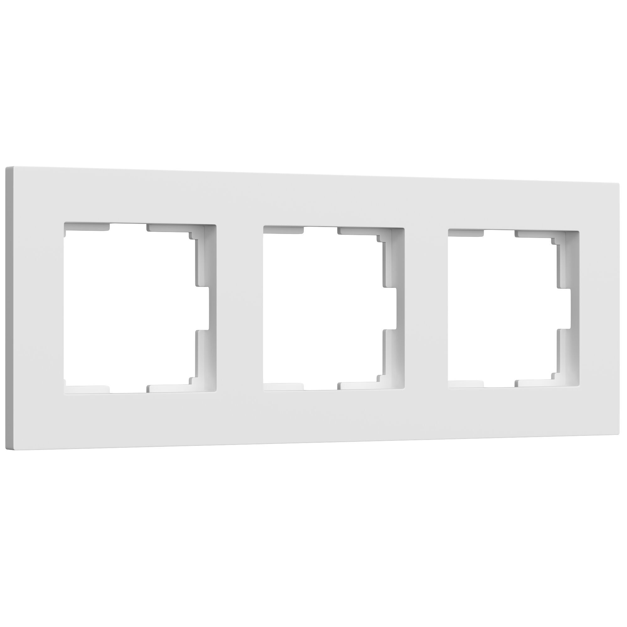 Рамка для розетки и выключателя Werkel 3 поста Slab (белый матовый)