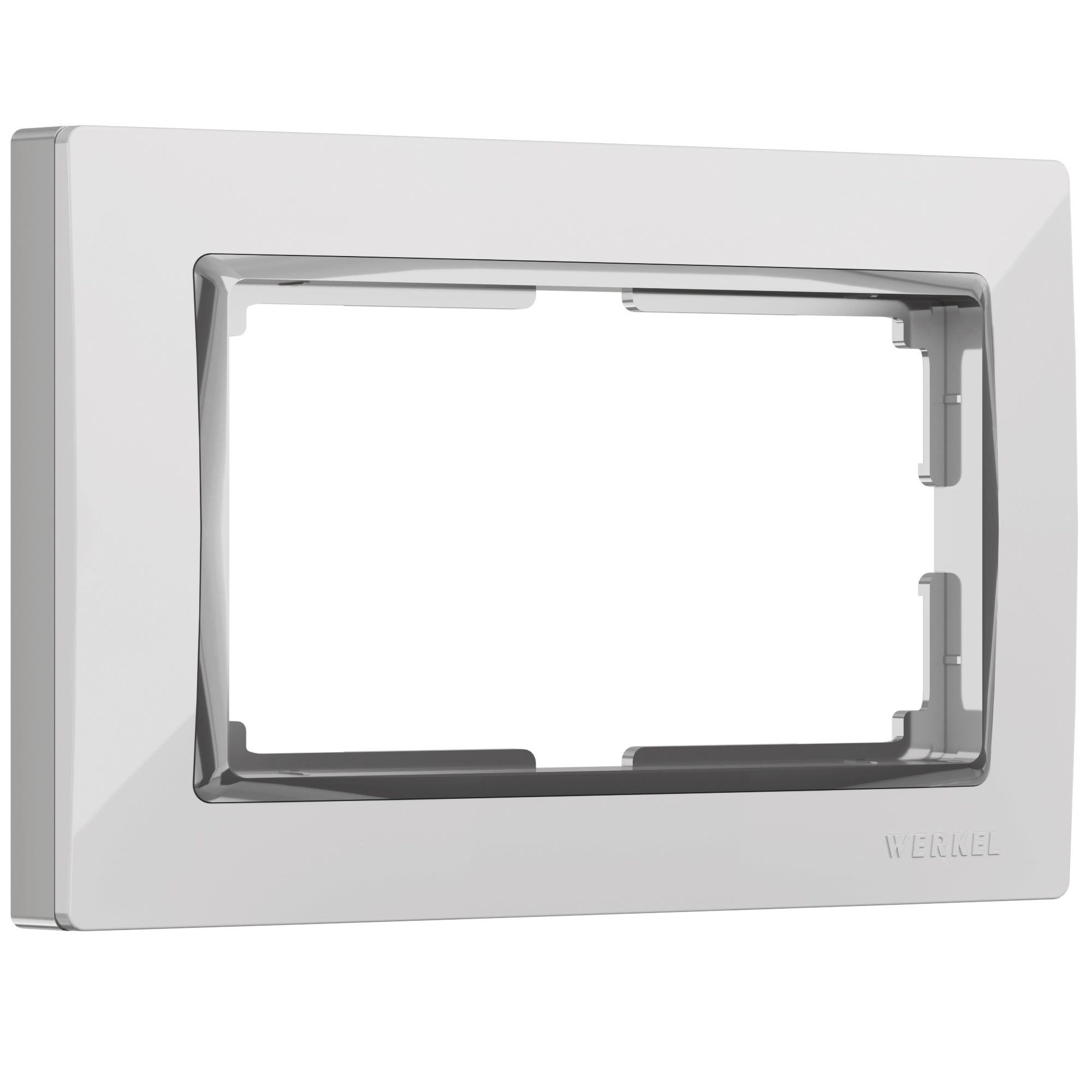 Рамка для розетки и выключателя Werkel W0081901/ Рамка для двойной розетки Snabb (белый/хром)