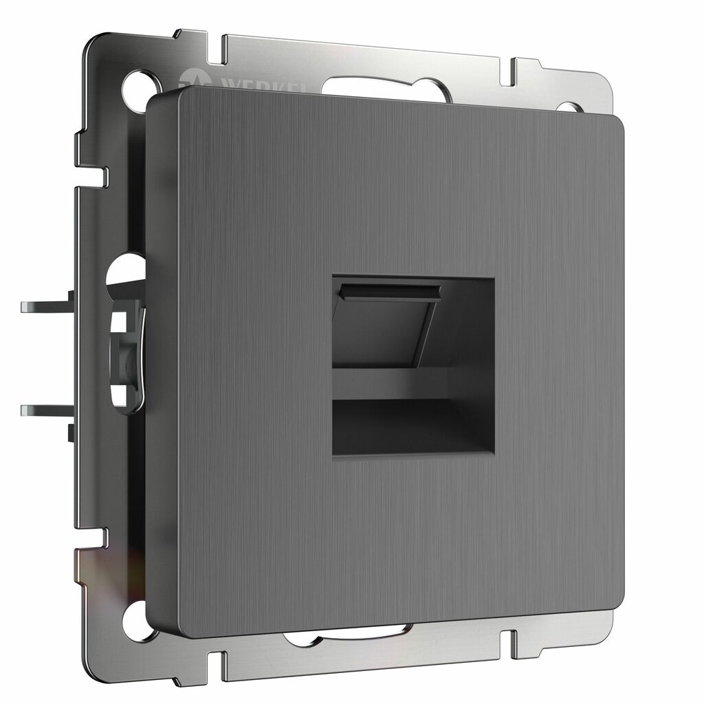 Розетка Werkel Ethernet RJ-45 (графит рифленый) купить с доставкой по РФ