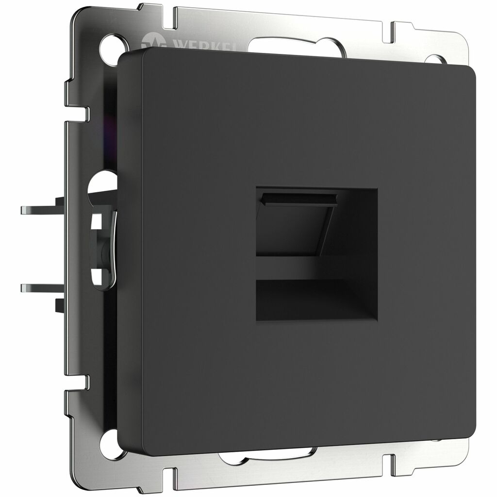 Розетка Werkel Ethernet RJ-45 (черный матовый)