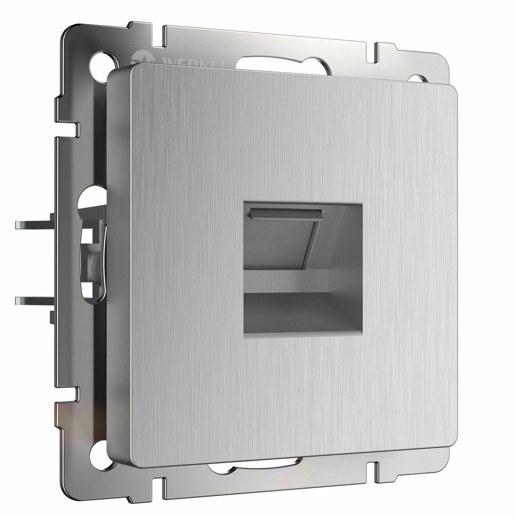 Розетка Werkel Ethernet RJ-45 (cеребряный рифленый) купить с доставкой по РФ