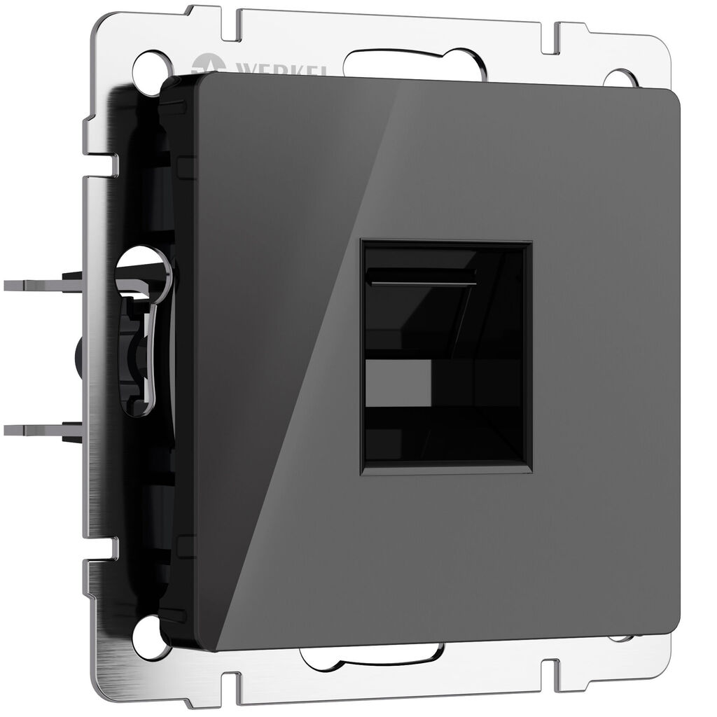 Розетка Werkel Ethernet RJ-45 (черный акрил) купить с доставкой по РФ