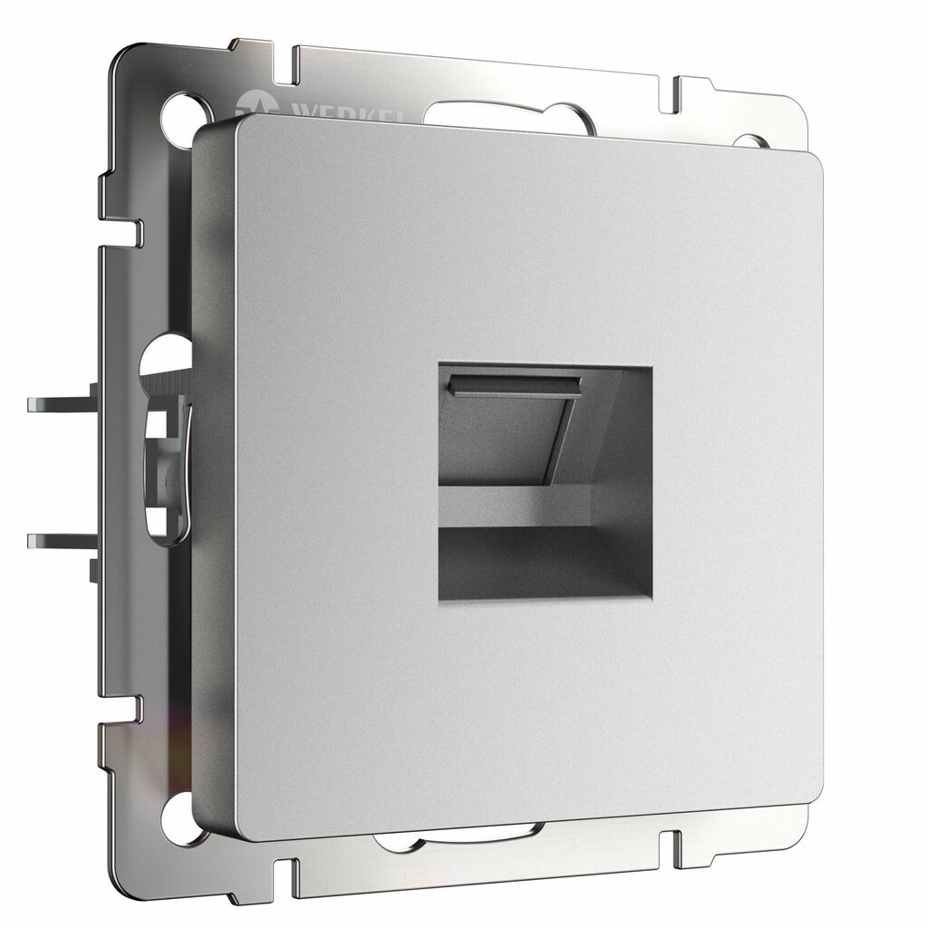 Розетка Werkel Ethernet RJ-45 (серебряный матовый) купить с доставкой по РФ