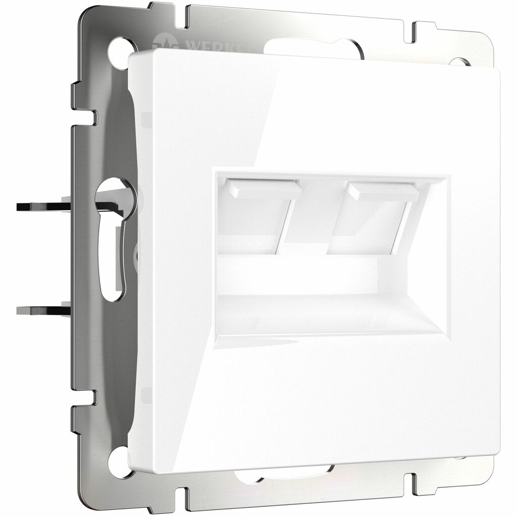 Розетка двойная Werkel Ethernet RJ-45 (белый) купить с доставкой по РФ