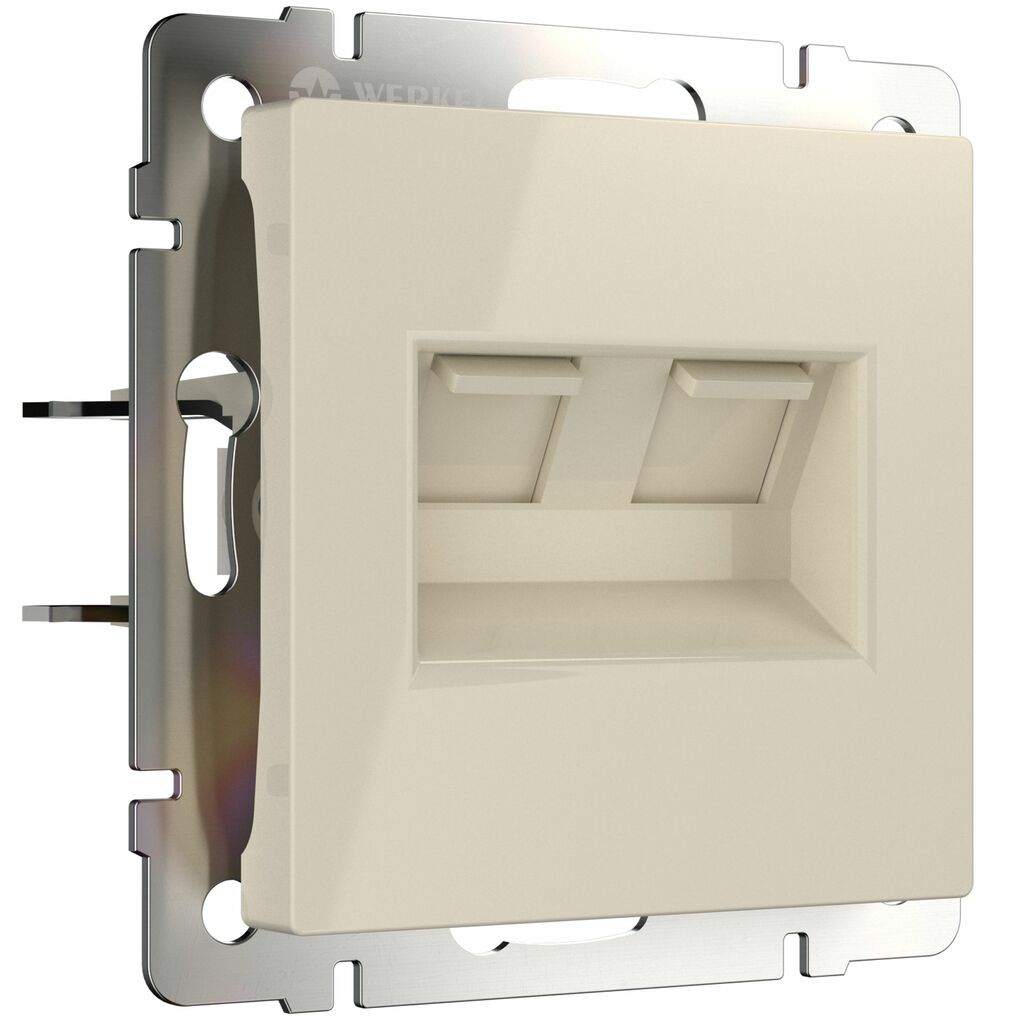 Розетка двойная Werkel Ethernet RJ-45 (слоновая кость) купить с доставкой по РФ