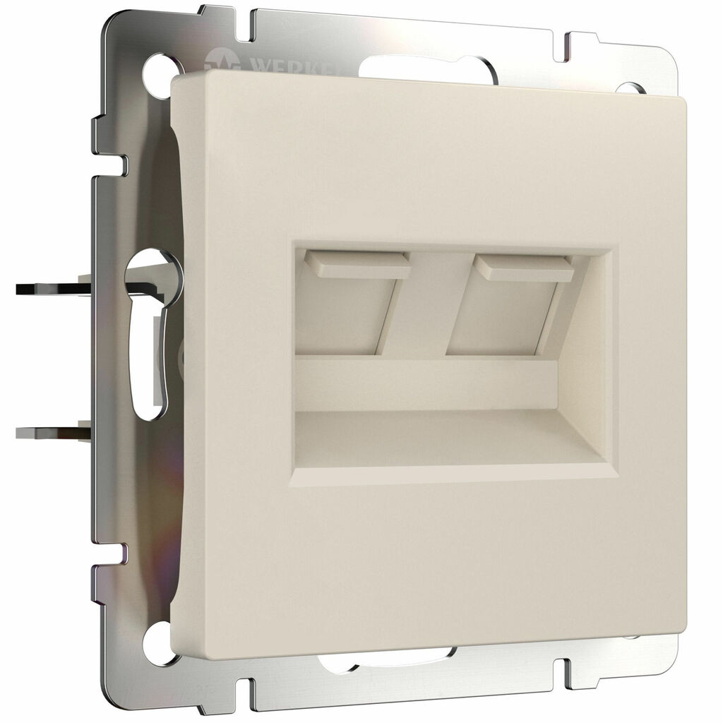 Розетка двойная Werkel Ethernet RJ-45 (айвори матовый) купить с доставкой по РФ