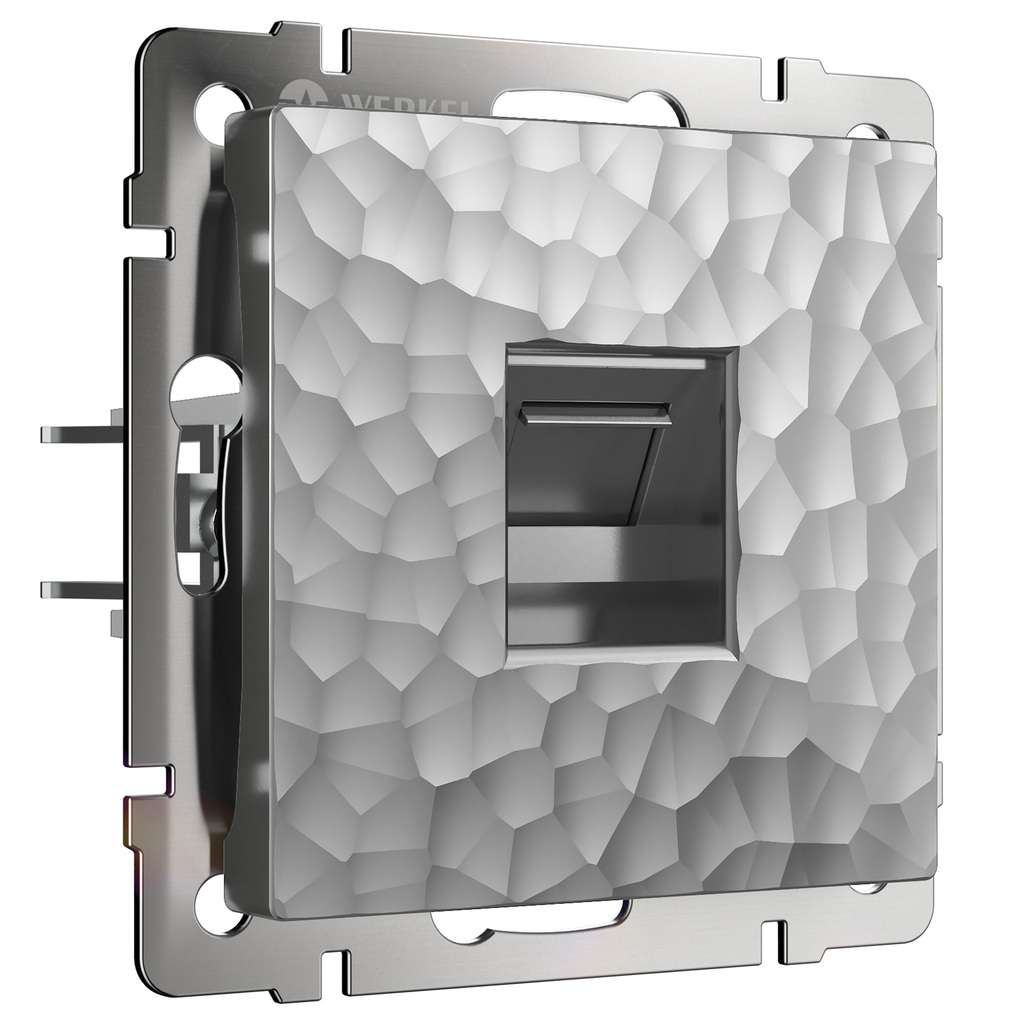 Розетка Werkel Ethernet RJ-45 (hammer серебряный)