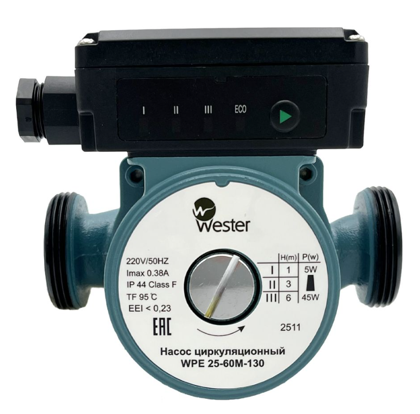 Насос циркуляционный Wester WPE 25-60M 130 мм (без гаек) купить с доставкой по РФ