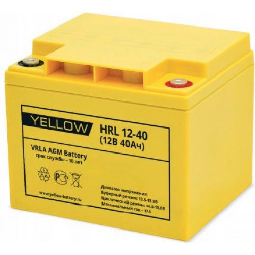 Аккумуляторная батарея YELLOW HRL 12-40 купить с доставкой по РФ