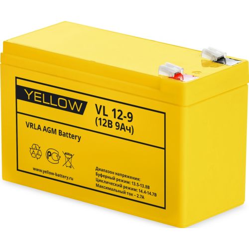 Аккумуляторная батарея YELLOW VL 12-9 купить с доставкой по РФ