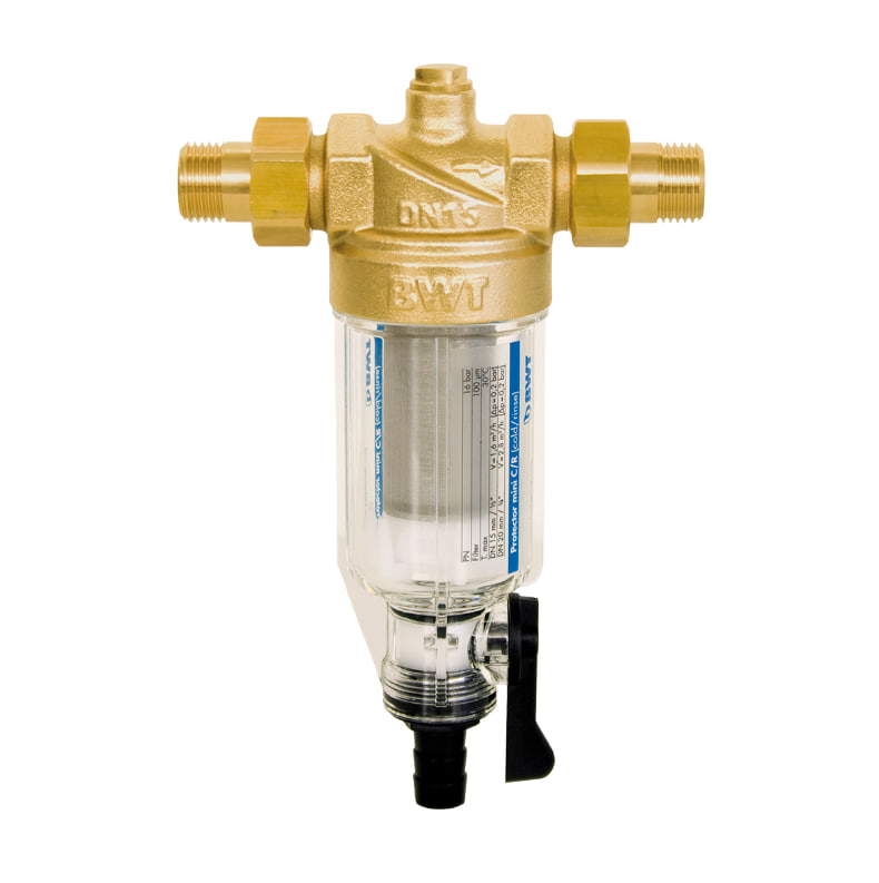 Фильтр сетчатый резьбовой 1/2" PN16 BWT Protector mini C/R латунь со сливным краном