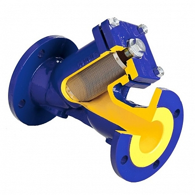 Фильтр сетчатый ZETKAMA 821А-300-С43, DN300, PN16, корпус - чугун GJL-250 (GG25), сетка - нерж. сталь AISI304, ячейка 1,6 мм, Ф/Ф