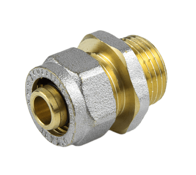 Муфта МП обжим латунь Дн16х1/2" НР Aquasfera 7001-01