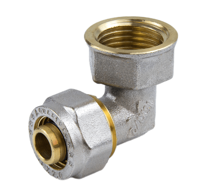 Угольник МП обжим латунь Дн16х1/2"х90гр ВР Aquasfera 7007-01