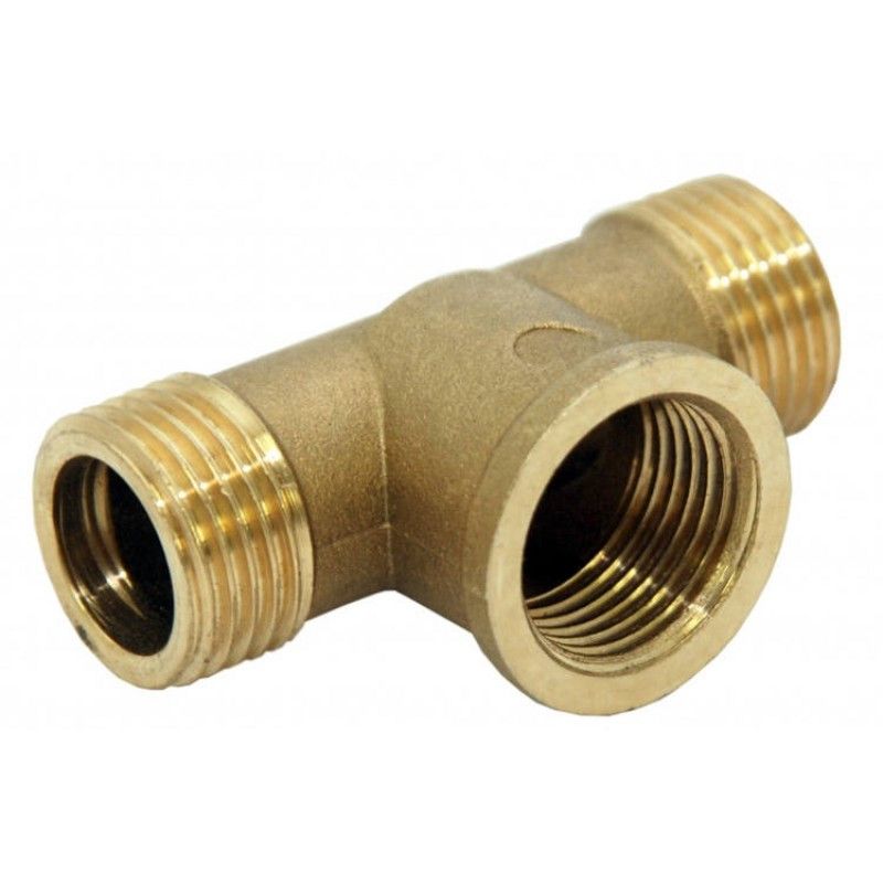 Тройник НВН 1/2", 1/2", 1/2", TIN латунь, равнопроходной ELSEN