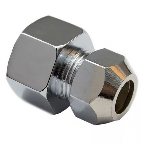 Переходник General Fittings 1400 10-1/2" обжим-резьба, вн., латунь хромированная, с цангой