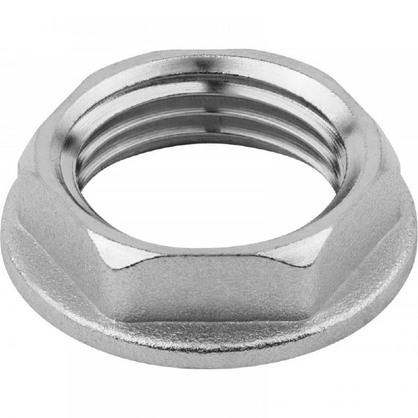 Контргайка 1 1/4", General Fittings 2600, резьба, вн., латунь никелированная, с фланцем