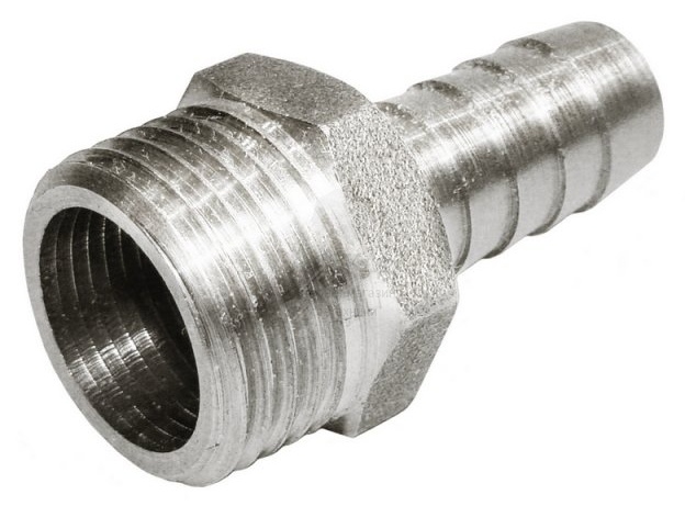 Переходник 25-1" General Fittings 2600, штуцер-резьба, нар., латунь никелированная