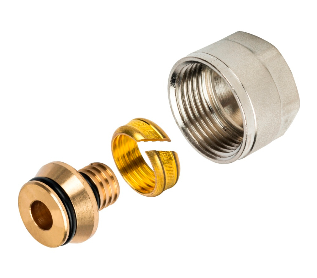 Резьбозажимное 16x2.0-3/4" General Fittings, обжим-резьба, вн., латунь, евроконус