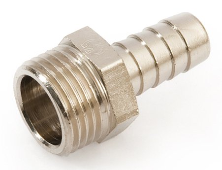 Переходник 16-1/2" General Fittings 2600, штуцер-резьба, нар., латунь никелированная