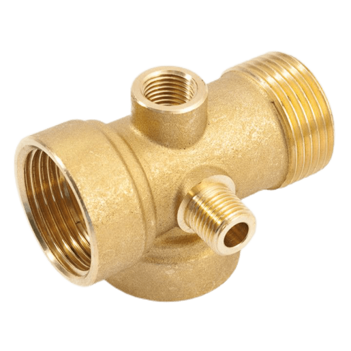 Штуцер пятиходовой 1"-1"-1"-1/4"-1/4", General Fittings 2700, резьба-резьба, вн.- нар., латунь купить с доставкой по РФ
