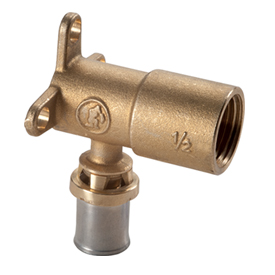 Угольник, 90°, В, 1/2", 16 x 2, латунь, с кронштейном Giacomini