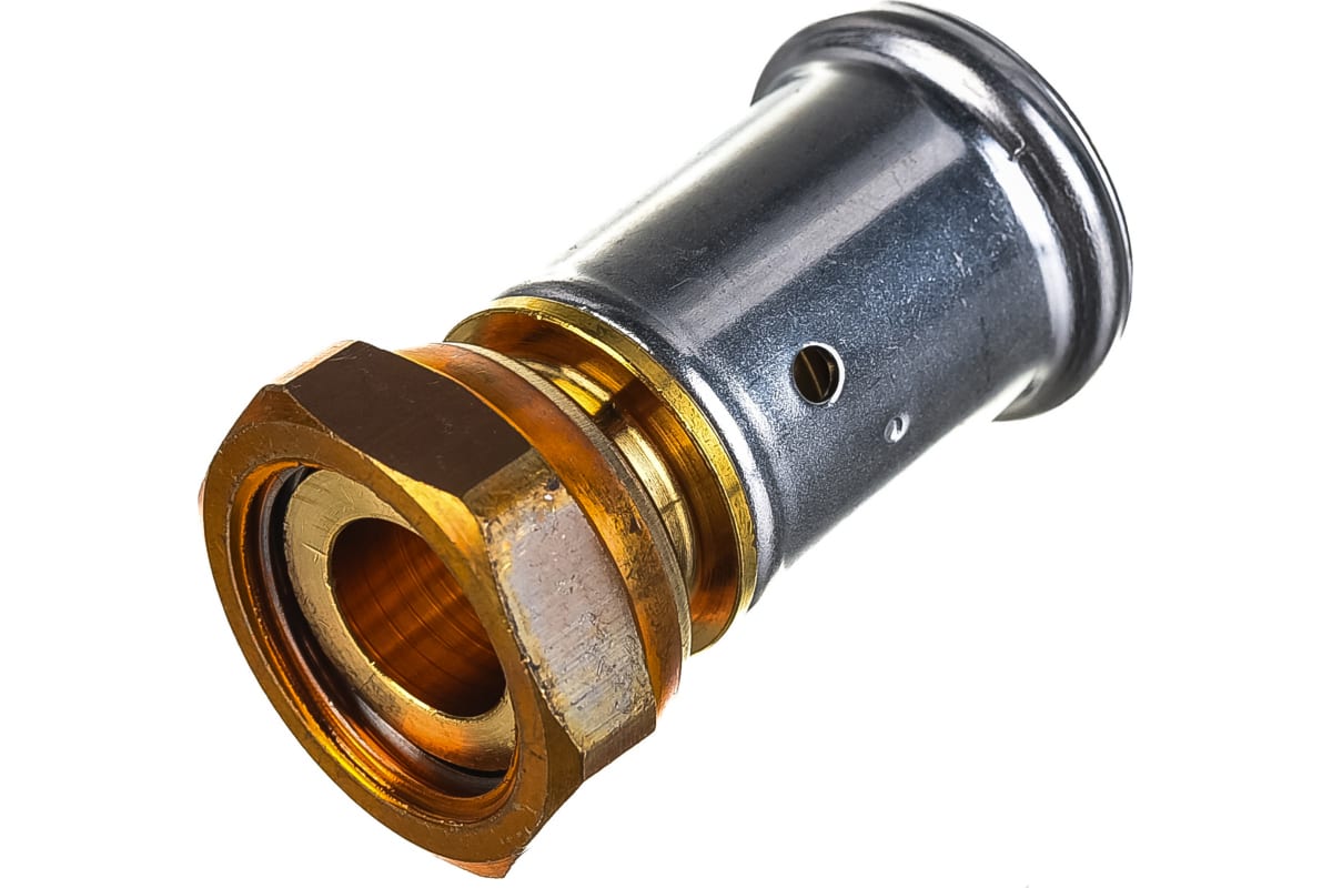 Переходник 16-1/2", Henco P, 26, пресс-резьба, вн., латунь, с накидной гайкой