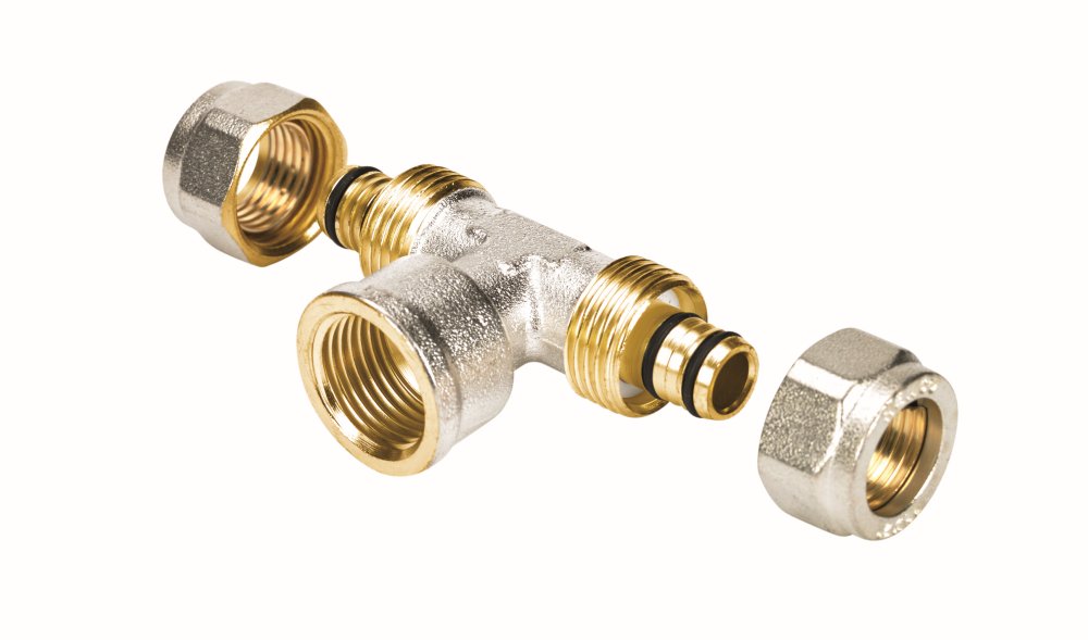 Тройник 20-3/4"-20, Henco A, 8, обжим-резьба, вн., латунь