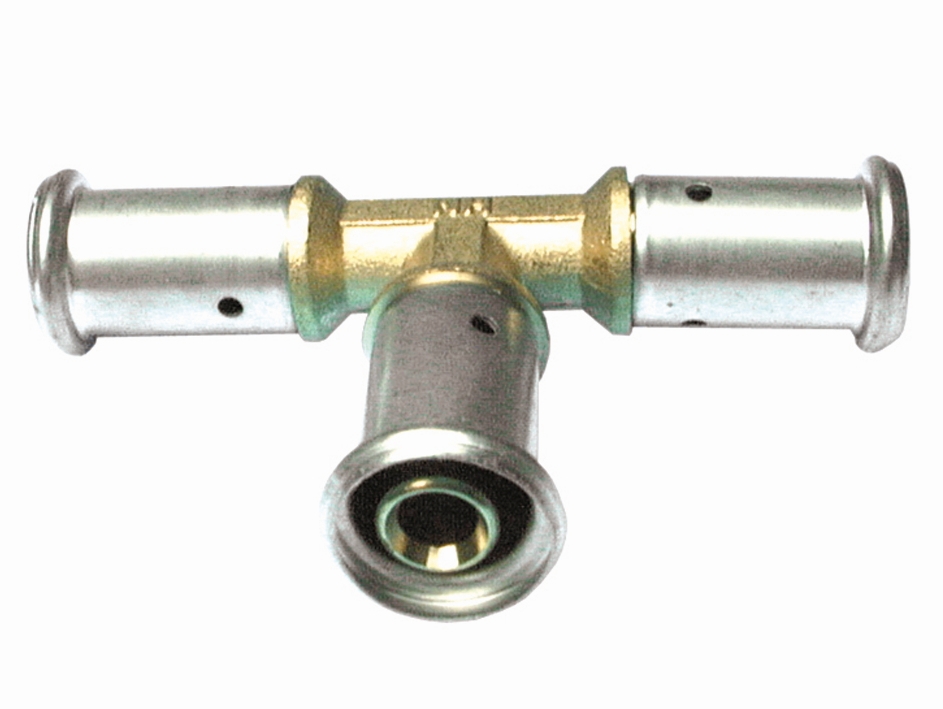 Тройник 32-32-32, Henco P, 9, пресс-пресс, латунь