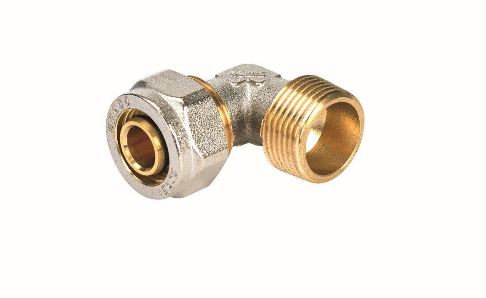 Угольник 90° 20-3/4", Henco A, 5, обжим-резьба, нар., латунь