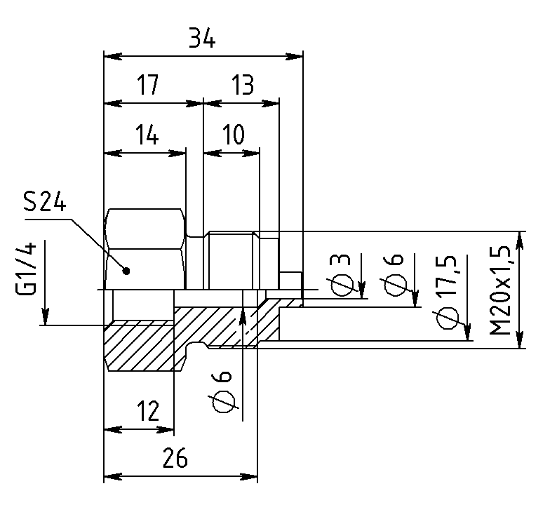 Переходник латунный Kipvalve G1/4-M20x1,5 заказать со складов по всей России