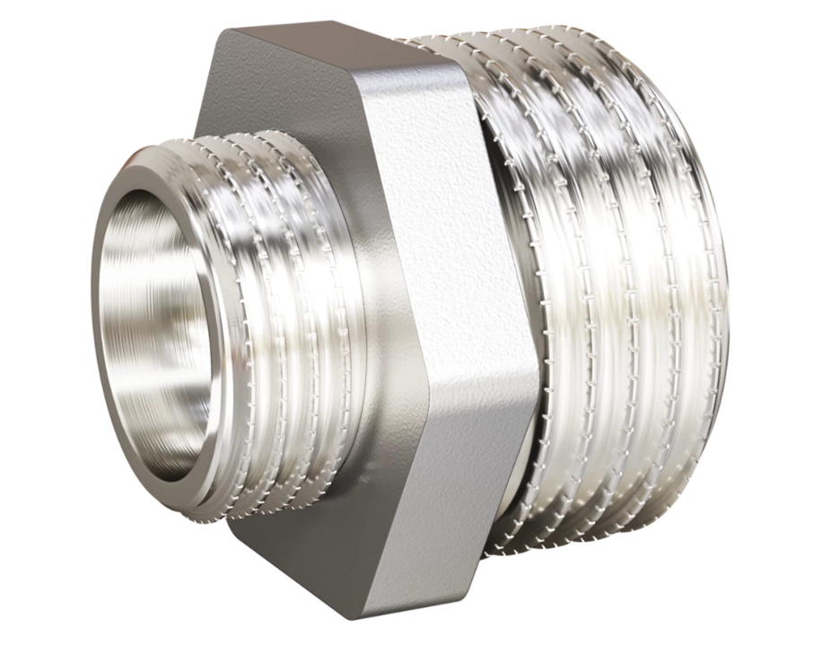 Ниппель переходной LD Pride DN20х15 (3/4"НР х 1/2"НР) латунь никель