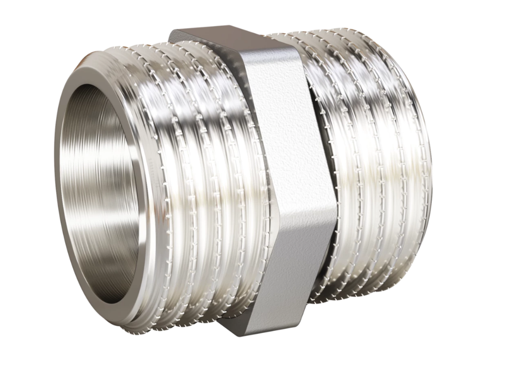 Ниппель LD DN15 (1/2") НР/НР латунь никель