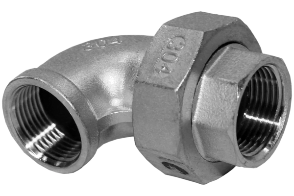 Американка угловая вр/вр нержавеющая, AISI304 DN15 (1/2"), (CF8), PTFE, PN16