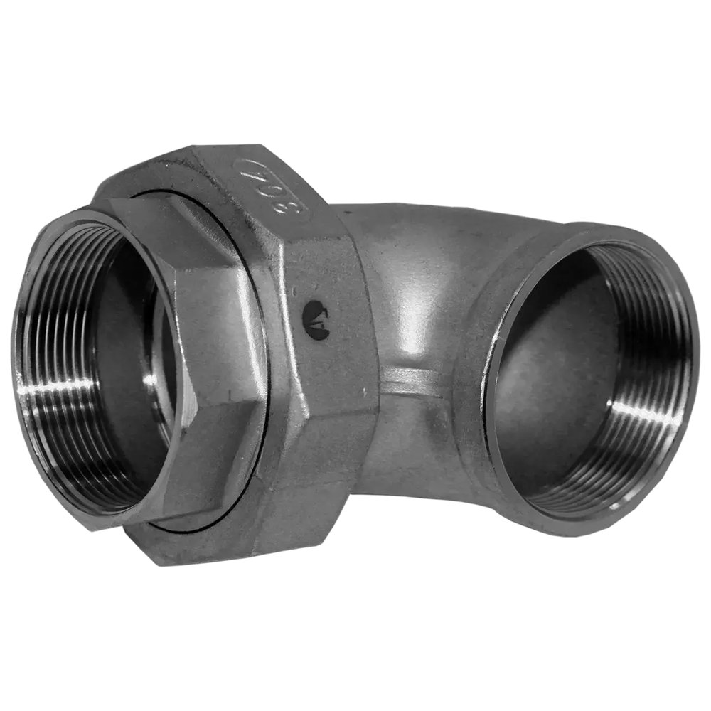 Американка угловая вр/вр нержавеющая Newkey, AISI304 DN50 (2"), (CF8), PTFE, PN16