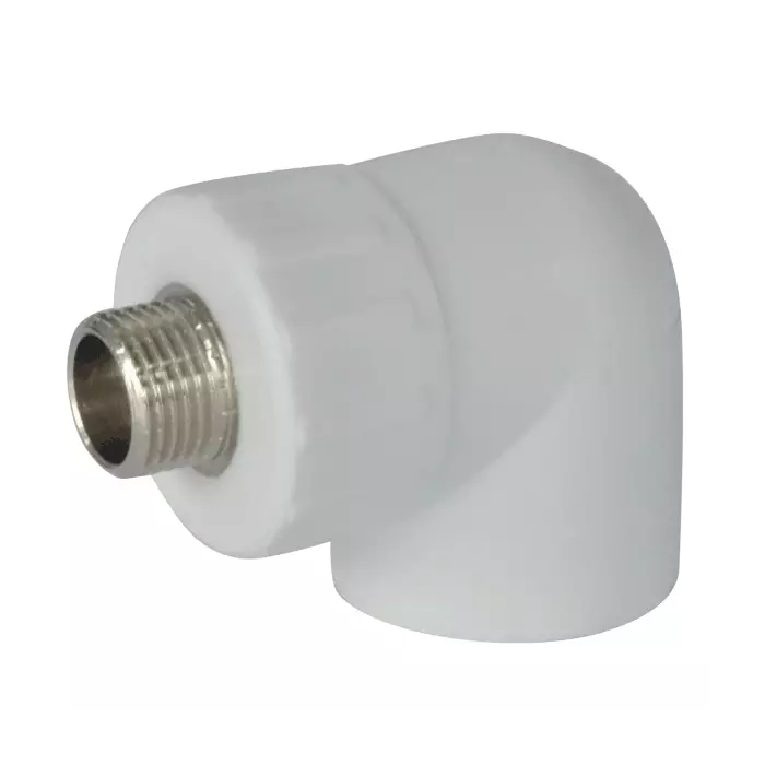 Угольник РосТурПласт PP-R бел комб Дн25х1/2" НР 10801
