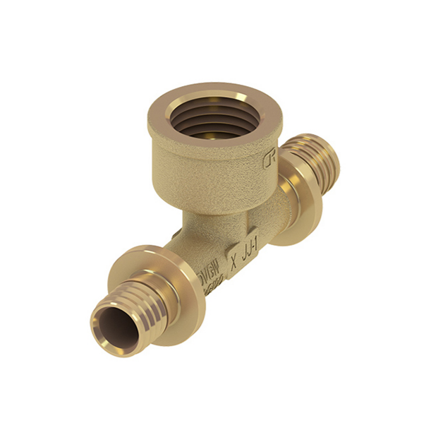 Тройник с внутренней резьбой TECEflex, 25 x Rp 1/2 x 25,  латунь