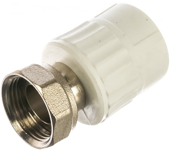 Муфта 20-3/4", Valfex, пайка-резьба, вн., PP-R, белый, с накидной гайкой