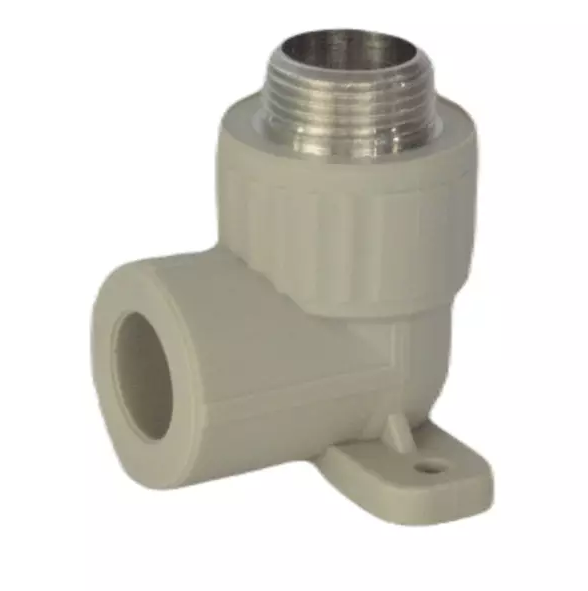 Угольник PP-R серый комбинированный Дн25х1/2" НР с креплением VALFEX 10121025Г