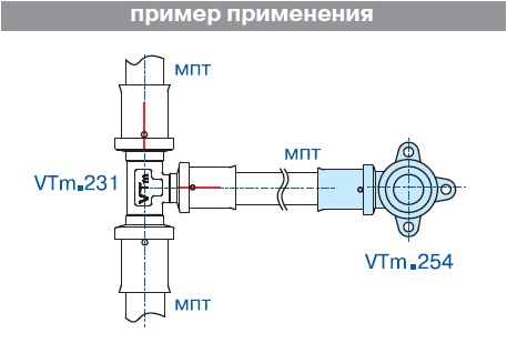 Пресс-фитинг – угольник Valtec VTM.254.N.002005 с креплением (водорозетка) заказать со складов по всей России