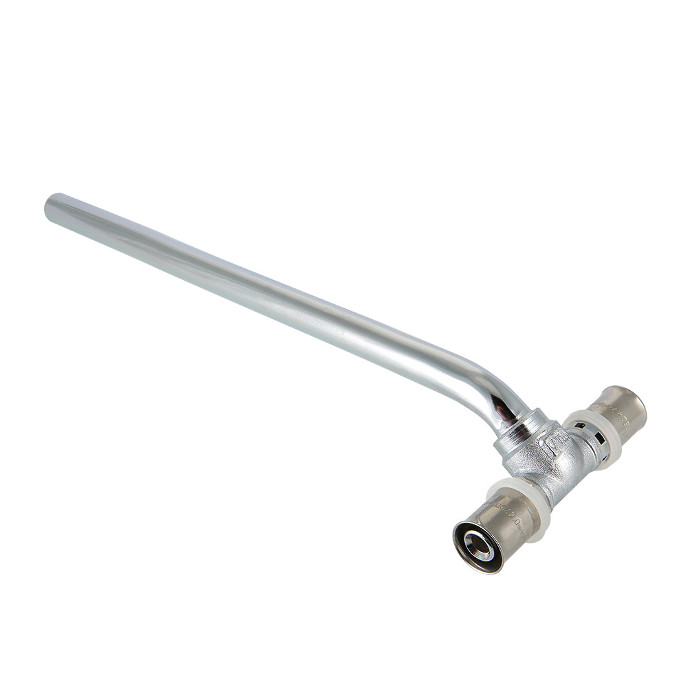 Пресс-фитинг – тройник Valtec VTM.282.N.201520 с хромированной трубкой купить с доставкой по РФ