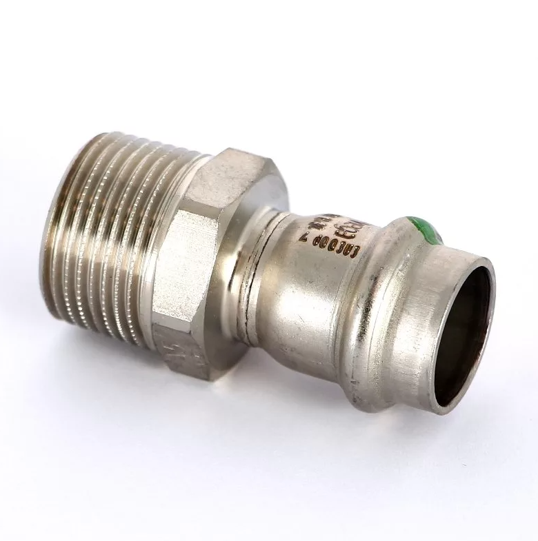 Переход НР 15х1/2" Sanpress Inox с SC-Contur, нерж.сталь Viega