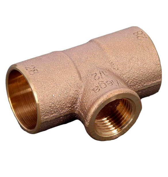 Тройник 28-1/2"-28 Viega R4, 94130G, пайка-резьба, вн., бронза