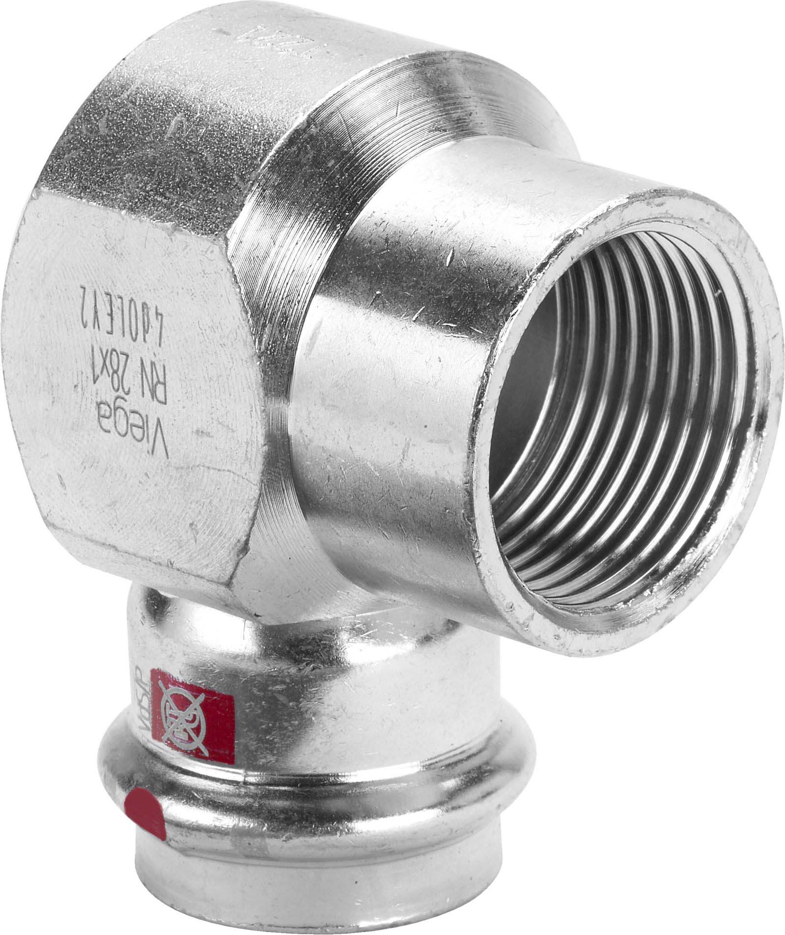 Угольник 90° 22-3/4", Viega Prestabo, 1114.2, пресс-резьба, вн., сталь оцинкованная