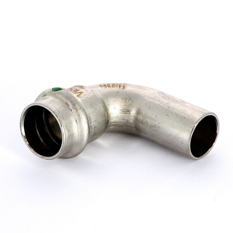 Угол НВ 45° Sanpress Inox с SC-Contur, нержав.сталь, 42 мм Viega