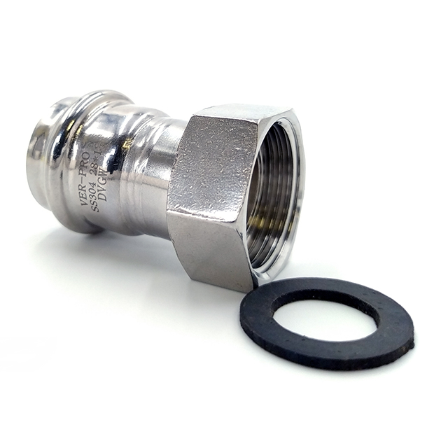 Соединитель прямой с переходом на внутреннюю резьбу22×1/2" "VER-PRO"