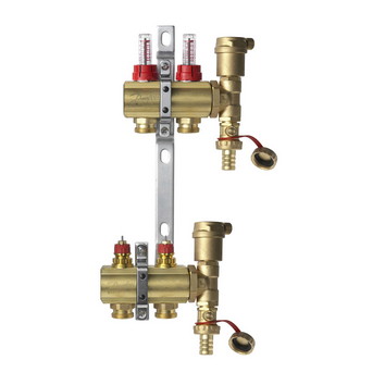 Комплект коллекторов Danfoss FHF-2F set с расходомерами, кронштейнами и воздухоотводчиками, 2 контура