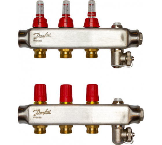 Коллекторы Danfoss SSM-3F с расходомерами, 3 контура